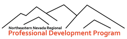 NNRPDP Logo with mountain outlines and the Northeastern Nevada Regional Professional Development Program written under the mountains